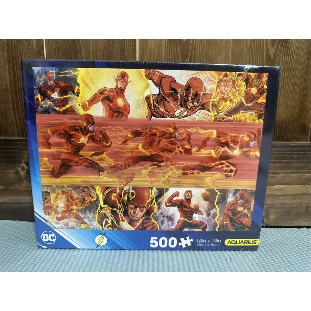 NEW SEALED DC Comics The Flash Superhero AQUA 500 Piece Jigsaw Puzzle UNIQUE!